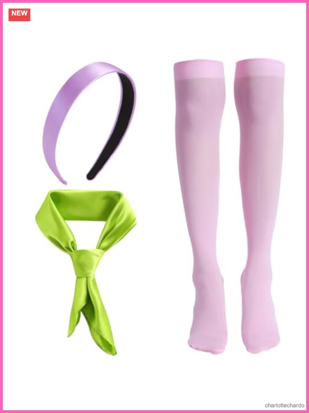 Costume Accessories Set Headband Scarf Socks Cosplay Halloween Dress Up